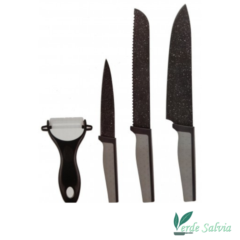  Set coltelli con pelapatate in marmo