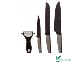  Set coltelli con pelapatate in marmo